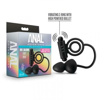 Anal Adventures&nbsp;Platinum&nbsp;- Anaal Plug Met Vibrerende Cockring