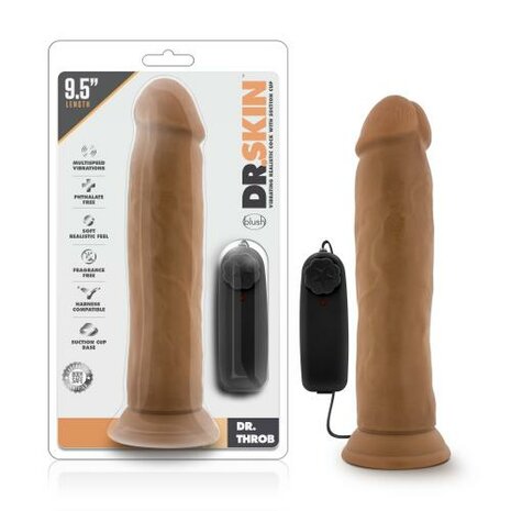 Dr. Skin - Dr. Throb Vibrator Met Zuignap 24 cm - Mocha