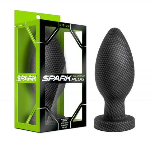 Spark - Siliconen Anaal Plug Carbon Fiber - Medium