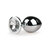 Metalen buttplug met transparante diamant - zilverkleurig Metalen buttplug met transparante diamant - zilverkleurig