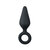 Zwarte buttplug met trekring - small Zwarte buttplug met trekring - small