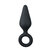 Zwarte buttplug met trekring - medium Zwarte buttplug met trekring - medium
