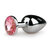 Metalen buttplug met roze steen - zilverkleurig Metalen buttplug met roze steen - zilverkleurig