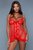 Emma Polka Dot Mesh Babydoll - Rood Emma Polka Dot Mesh Babydoll - Rood