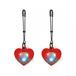 Charmed - Heart Tweezer Nipple Clamps with LED Lights