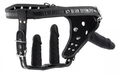 Double Penetration Strap On Harness - Black