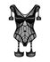 Mesh Bodystocking With Garter Design - Black_