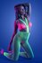 3pc Set - Bralette, G-string and Suspender Stockings - Neon Green_