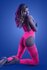Captivating Halter Catsuit and G-string - Neon Pink_